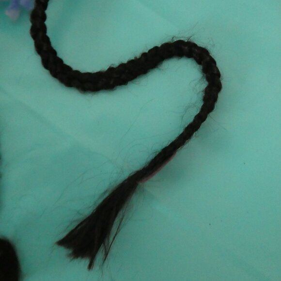 RARE HELLO KITTY Plastic Headband With Check Fleece And Black Braided Tassels - Picture 13 of 13